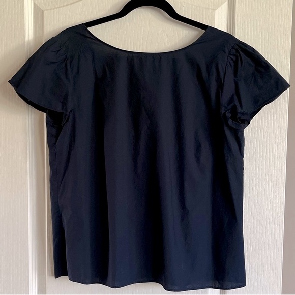 👚ANN TAYLOR FACTORY Navy Short Sleeve Blouse - Picture 1 of 8